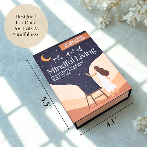 Positive Affirmation Cards for Women – 50 Daily Affirmation Cards for Mindfulness, Self-Care & Confidence | Premium Box + Wooden Stand