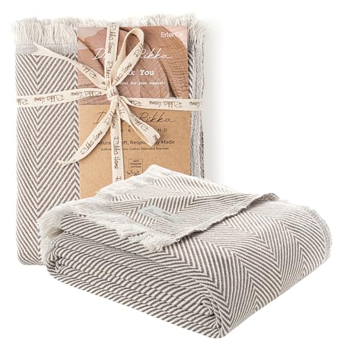 Bed Blanket, Queen Size (79 x 90 Inch), Cotton-Rich Blend, Soft Textured Woven Coverlet, Easycare, Lightweight & Breathable Bed Layering, All Season Bedding, Mocha Brown - color: Mocha Brown, size: Queen