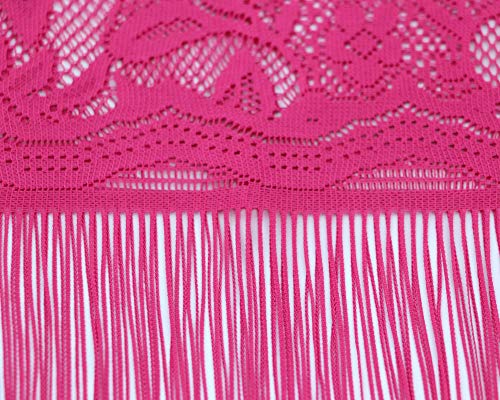RIIQIICHY Shawls and Wraps for Evening Dresses Scarfs for Women Pashmina Wedding Formal Shawl - color: Rose Red