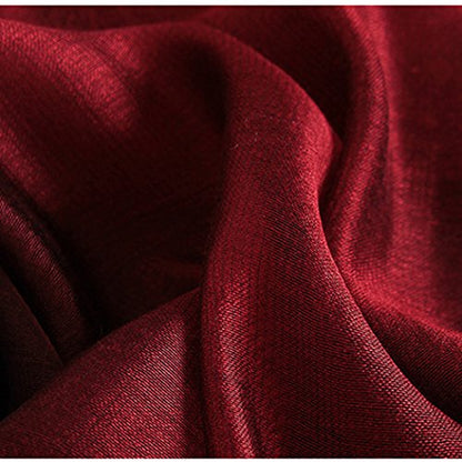 Cotton Silk Scarf Elegant Soft Wraps Color Shade Scarves for Women - color: Wine Red