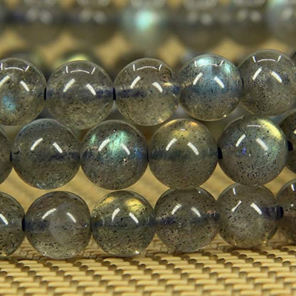 Healing Beads Bracelets for Women Men, Adjustable Natural Stone Beaded Bracelet Stackable Chain Stretch Jewelry Gifts - color: Labradorite