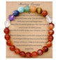 Strong Healing Crystal Bracelet 8MM Genuine Stone Bracelet Lucky Beaded Bracelet Chakra Bracelet 6.5 inch Positive Energy Inspirational Gifts for Women Mom - style: 7 Chakra-Red Agate