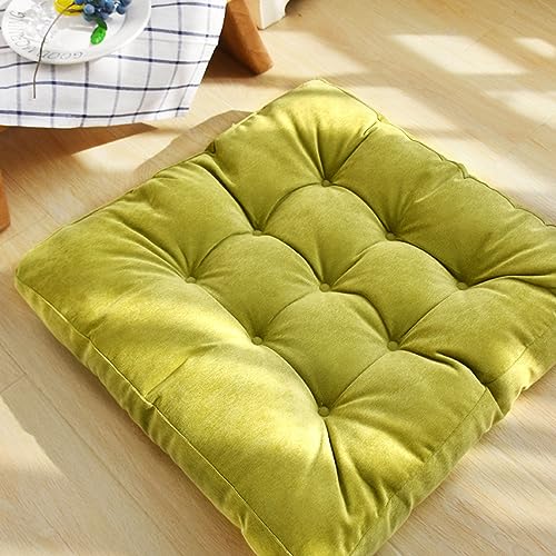 Floor Pillows Meditation Square Large Pillow, Tufted Corduroy Seating Thick Floor Cushions, 21.7'' Solid Color Tufted Sitting Mat Seat for Adults Tatami Classroom Chair Yoga Living Room,1pack