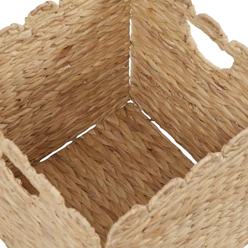 charming folding petal storage basket - stylish wicker laundry basket for organizing blankets and more, versatile cube storage bin with water-resistant design11.8''*11.8''*11.8''.