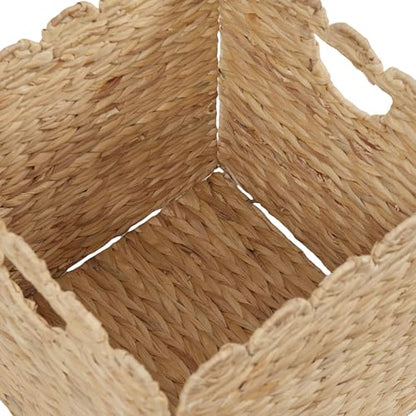 charming folding petal storage basket - stylish wicker laundry basket for organizing blankets and more, versatile cube storage bin with water-resistant design11.8''*11.8''*11.8''.