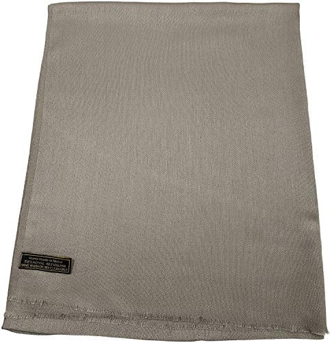 CJ Apparel Solid Color Fringe Design Fringe Shawl Scarf Wrap Stole Throw Head Wrap Pashmina Gift Hand Made in Nepal New - color: Light French Beige Fc1069