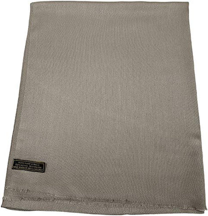 CJ Apparel Solid Color Fringe Design Fringe Shawl Scarf Wrap Stole Throw Head Wrap Pashmina Gift Hand Made in Nepal New - color: Light French Beige Fc1069