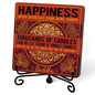 Buddha Happiness Quote Desk Decor, Funny Office Inspirational Gifts for Family Friends, Meditation Room Tabletop Decor, Zen Home Office Wooden Plaque Sign with Stand (J03) - style: Happiness