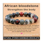 AD Beads Handmade Gemstone Stretch Elastic Bracelet Crystal Healing Reiki Nature's Beauty and Spiritual Essence Unisex - color: African Bloodstone (Strengthen the Body), size: 10mm