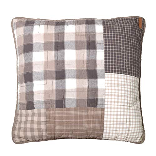 Donna Sharp Smoky Square Cotton Decorative Throw Pillow - Pillows for Couch, Sofa, Beds, and Chairs - Includes 18" x 18" Square Pillow - color: Smoky Square