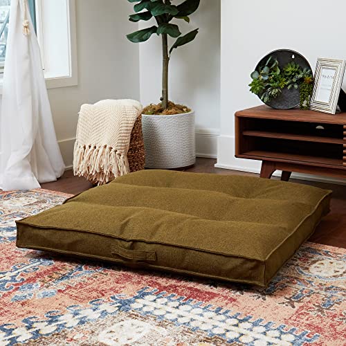 Square Tufted Floor Pillow with Removable Cover, Moss, Large (40") - color: Moss, size: Large (40")
