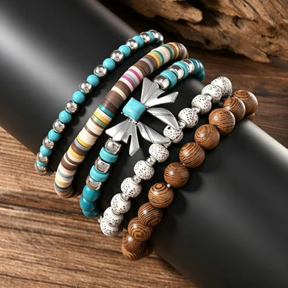 Gothic Bracelet Adjustable Punk Braided Leather Multilayer Grunge Set Bracelets Emo Metal Cuff Wrap Bangles Meaningful Gift - color: J-BZ-71