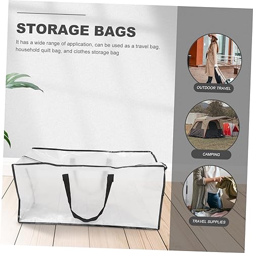 BESTYASH Multi-functional Storage Bag for Clothes Comforters and Blankets Heavy-duty Portable Moving Bag with Zipper and Strong Handles Capacity Semi-transparent Design
