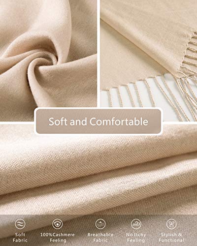 EURKEA Women's Scarf Pashmina Silky Soft Shawls Wraps Stole for Evening, Wedding and Gift - color: Gold