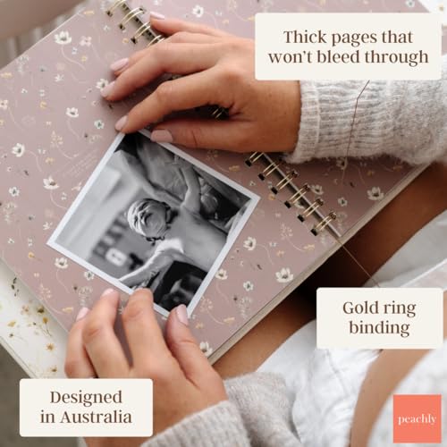 Peachly Pregnancy Journal - Linen Pregnancy Book to Capture Every Milestone - Pregnancy Must Haves - Baby Book Keepsake Pregnancy Journals For First Time Moms and Experienced Moms (Sage) - color: Sage