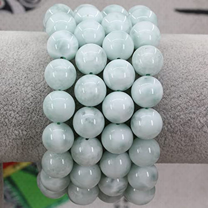 Keleny Semi Precious Stones Natural Gemstones 12mm Round Beads Crystal Stretch Bracelets 7 Inch Unisex - color: Green Angelite