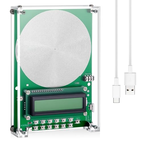 Relaxweex Adjustable Schumann Sine Wave Resonance Generator Ultra Low Frequency Generator Sound Frequency Machine with USB and Acrylic Case(0.1hz-100khz) - color: Green