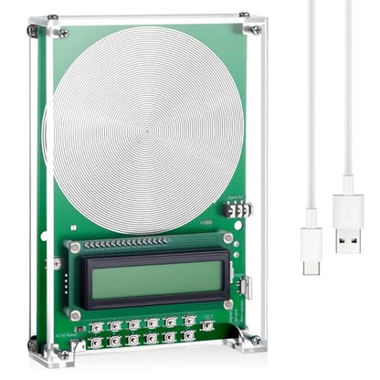 Relaxweex Adjustable Schumann Sine Wave Resonance Generator Ultra Low Frequency Generator Sound Frequency Machine with USB and Acrylic Case(0.1hz-100khz) - color: Green