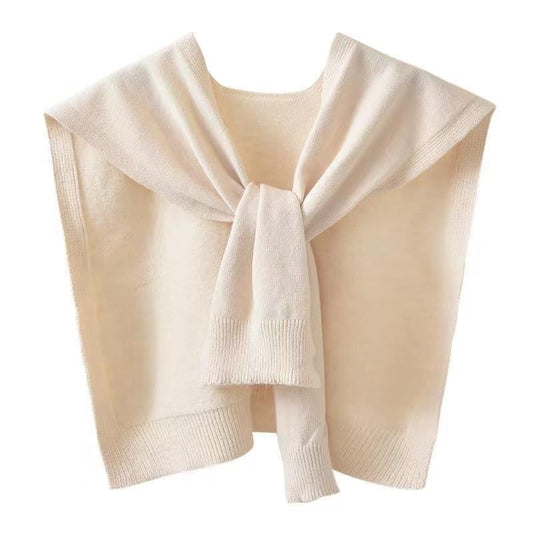 WaJuemy Sweater Shawl Wraps for Women Sweater Knitted Knotted Shawls Travel Casual Scarf Cape Shoulder Tops Fashion Wrap - color: Beige