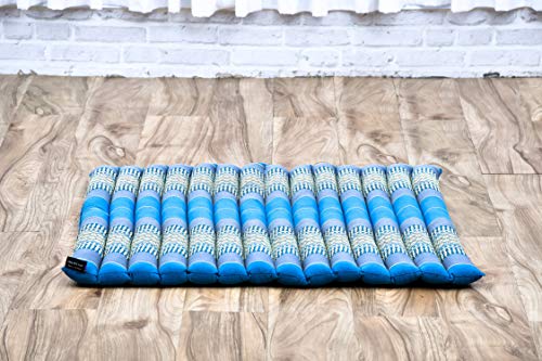 Leewadee Zabuton Seating Cushion – Square Floor Seat for Meditation Exercises, Light Yoga Mat Filled with Kapok - color: Sf22 - Blue