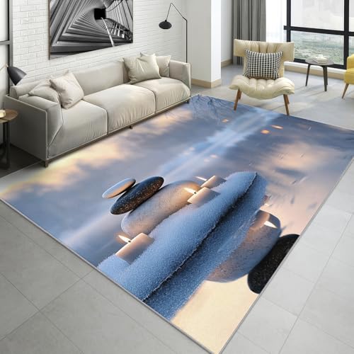 Zen Rugs for Bedroom - Zen Garden Gifts, Zen Spa Rugs 2x3, Spiritual Meditation Area Rug for Entryway, Washable Non Slip Stain Resistant, Zen Garden Doormat - size: 2 x 3 ft