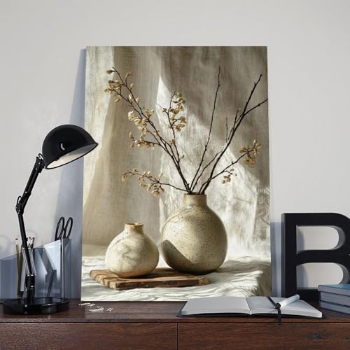 ZMLIS Neutral Zen Wall Art – Wabi-Sabi Inspired Still Life Canvas for Modern Living Room, Yoga Room Or Entryway Canvas Poster Bedroom Decor Sports Landscape Office Room Decor Gift 16x24inch(40x60cm)