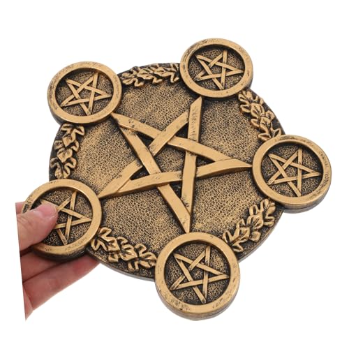 Alipis Pentacle Star Candleholder Creative Decorative Candle Base for Religious Rituals and Altar Decor Copper Finish Sacrifice Prop for Mysterious Atmosphere and Lasting Use