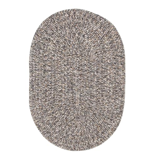 Super Area Rugs Kitchen Braided Rug Living Indoor/Outdoor Braided Rug - Soft & Reversible Oval 20" x 30" - color: Gray Mix, size: 1'8" x 2'6" (Oval)