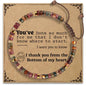 Thank You Gifts for Women: Teacher Appreciation Office Gifts for Coworkers Employee Boss Lady Manager Colleague Natural Stone Bracelet - color: RED-HEART