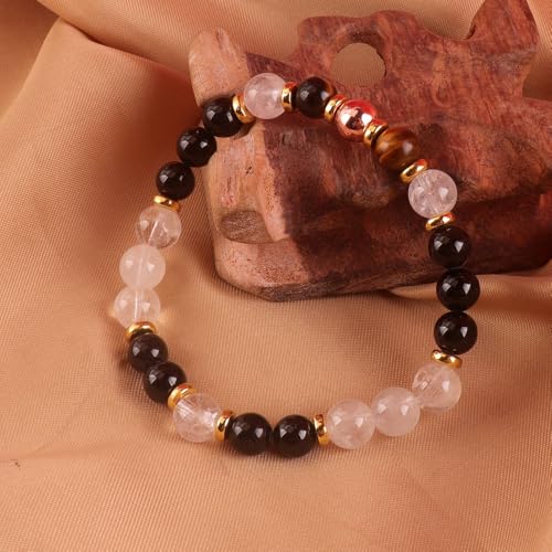 KSQS Healing Stone Bead Bracelet for Women, Natural Gemstones Balance Protection Bracelet, Spiritual Crystal Beads Bracelet Anxiety Relief with Meaning Card - style: Protection-1