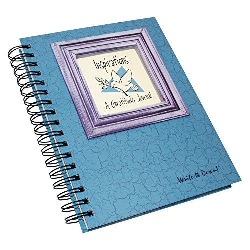 Write it Down series by Journals Unlimited, Guided Journal, Inspirations, A Gratitude Journal, Full-size 7.5"x 9", Blue Hard Cover, Made in USA