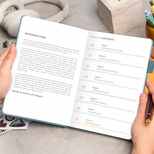 Clever Fox Purpose Seeker Journal – Guided Manifestation & Life Reflection Planner for Daily Self-Exploration, Goal-Setting & Gratitude (Aquamarine) - color: Aquamarine