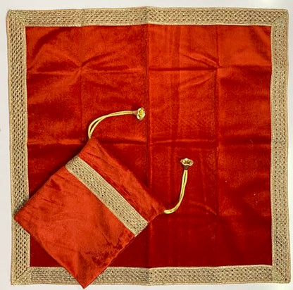 SMMS Spiritual Velvet Table Cloth Altar Tarot Spread (Red, Small- 46cm*46cm/ 18inch*18inch) - color: Red, size: Small- 46cm*46cm/ 18inch*18inch