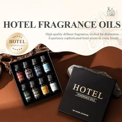 Hotel Diffuser Oil Gift Set - Inspired by 5-Star Hotel Fragrance Oil Set - My Way, White Tea,Baccarat,Four Seasons,Dubai,Beachfront Villa,Paris Coast