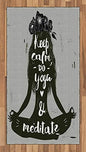 Ambesonne Meditation Area Rug, Keep Calm Do Yoga and Meditate Lettering with Silhouette of Woman in Lotus, Flat Woven Accent Rug for Living Room Bedroom Dining Room, 2' 6" x 5', Dark Green Grey