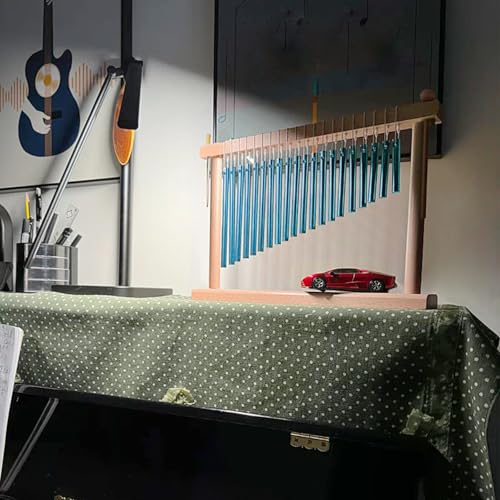 EASTROCK 20 Note Chime Table Wind Chime Bar Percussion Instrument Single Row Chime Hand Chimes Relaxing Meditation Healing Sound Desktop Decoration (Blue) - color: Blue