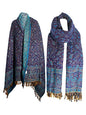 BLUE FLORAL BLANKET SCARF LUXURY PREMIUM QUALITY HANDMADE FASHION SCAR MADE OF YAK WOOL Shawl Blanket stole unisex Travel Wrap Meditation Soft gift for her