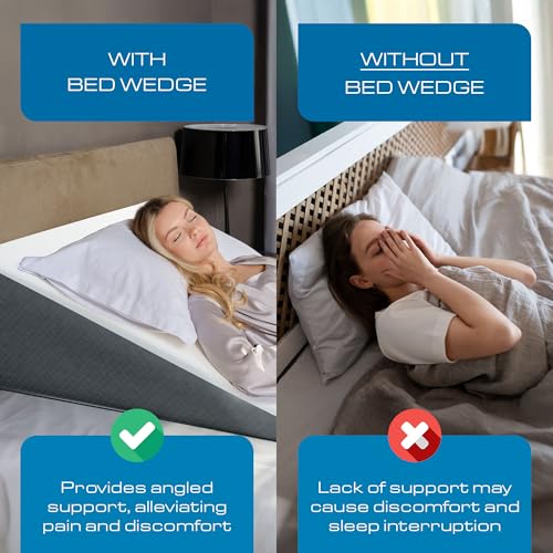 Kolbs Bed Wedge Pillow for Sleep Apnea, FSA Eligible Acid Reflux, and Back Pain Relief, with Chic Jacquard Cover - Headboard Wedges for Sleeping (Standard Wedge 12" Height) - size: Standard Wedge 12" Height