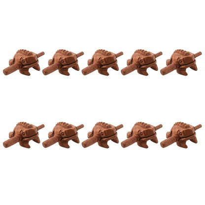 Wood Frog Guiro Tone Block – Hand-Carved Wooden Percussion Instrument with Mallet – Natural Croaking Sound Effect for Musicians, Recording & Meditation – 10 Pcs Handmade Sound Wood Accessory