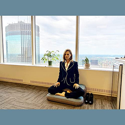Modern Comfort Inflatable Meditation And Yoga Cushion Set by ZenGo™ - Seat (Zafu) + Mat (Zabuton)⎟ Yoga Bolsters - Two Sizes⎟ Includes Multi-Use Inflator ⎟ Indoor and Outdoor Use ⎟High Seat [5.5”-9”] - size: High Seat [9”]