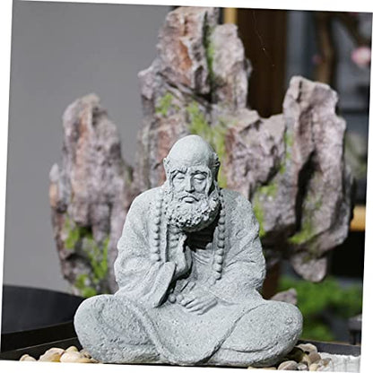 GANAZONO 1pc Chinese Style Buddha Statue Decorative Sandstone Buddha Figurine for Home and Garden Zen Landscape Decor for Living Room Office and Meditation Spaces
