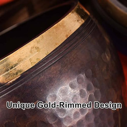 Authentic Tibetan Singing Bowl Set, with Cushion Mallet Handmade Meditation, Meditation Accessories, for Yoga, Chakra Healing, Stress Relief(3.1in/8cm)