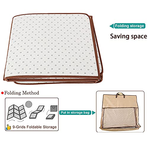 Nisorpa 71'' x 71'' Japanese Rug Tatami Rug Mat 0.47'' Thick Japanese Floor Mattress Rattan Non-Slip Breathable Memory Foam Area Rug Bedroom Tatami Mat, Brown - color: Brown