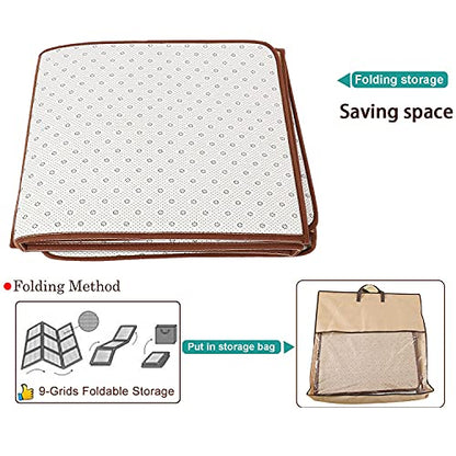 Nisorpa 71'' x 71'' Japanese Rug Tatami Rug Mat 0.47'' Thick Japanese Floor Mattress Rattan Non-Slip Breathable Memory Foam Area Rug Bedroom Tatami Mat, Brown - color: Brown