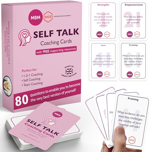 MBM Coaching Cards for Confidence & Wellbeing | Question Cards for Self-Awareness, Resilience & Mental Strength (Self Talk)