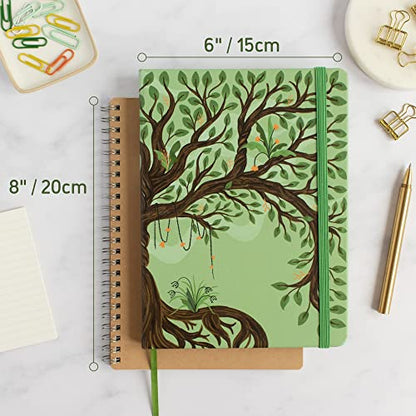 Rileys & Co Notebook Journal for Writing 8 x 6 Inches, Hardcover Daily Journaling Diary - 240 Lined Pages - Compact Notebook for Women, Men, Kids, Work and Travel (Tree of Life) - color: Lined
