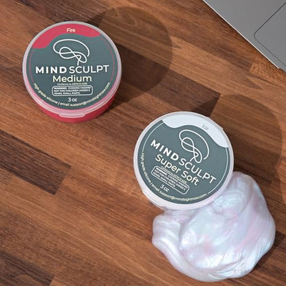 MindSculpt Fidget Putty 2-Pack | Adults & Kids 7+ | High-Grade Silicone Putty (Super Soft + Medium tubs), 3oz Each | Stress & Anxiety Relief | Wellness Gift | Fidget Toy - size: Putty 2-Pack
