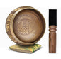 Tibetan Singing Bowl Set - Easy To Play Authentic Handcrafted For Meditation Sound Bowl Chakra Yoga Healing 4 Inches By Himalayan Bazaar (Gold & Green) - color: Gold - Green