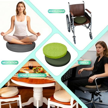 Round TPU Meditation Cushion, Floor Pillow, Breathable Mat for Yoga and Zen Practice, Firm Yet Soft Indoor Seat with Enhanced Posture Support (Khaki, 17.7" D x 2" H)
