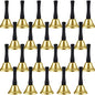 24 Pieces Hand Bells Silver Steel Service Handbells Black Wooden Handle Diatonic Metal Bells Musical Percussion (Gold)